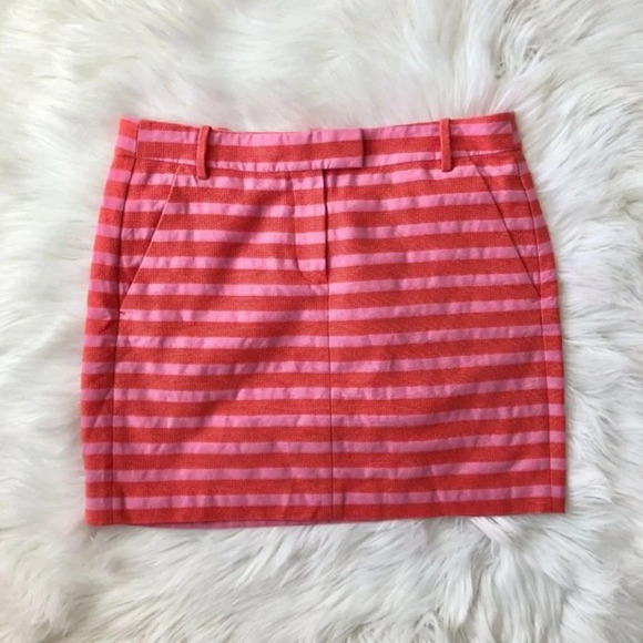 J. Crew Textured Stripe Mini Skirt Cotton 4 - Picture 2 of 6